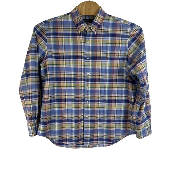 Ralph Lauren Shirt Mens Sz XL Multicolor Plaid L/S Cotton Button Down Flesh Pony - Picture 1 of 12